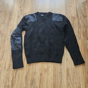Men's Army Black Wool Sweater